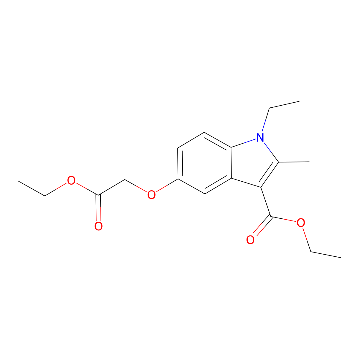 ethyl 5-(2-ethoxy-2-oxoethoxy)-1-ethyl-2-methyl-1H-indole-3-carboxylate molecular structure, CAS 59839-76-8