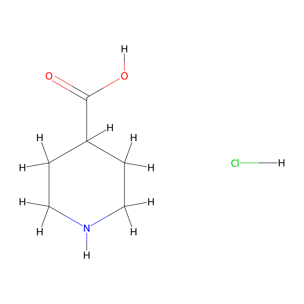 Isonipecotic acid hydrochloride molecular structure, CAS 5984-56-5