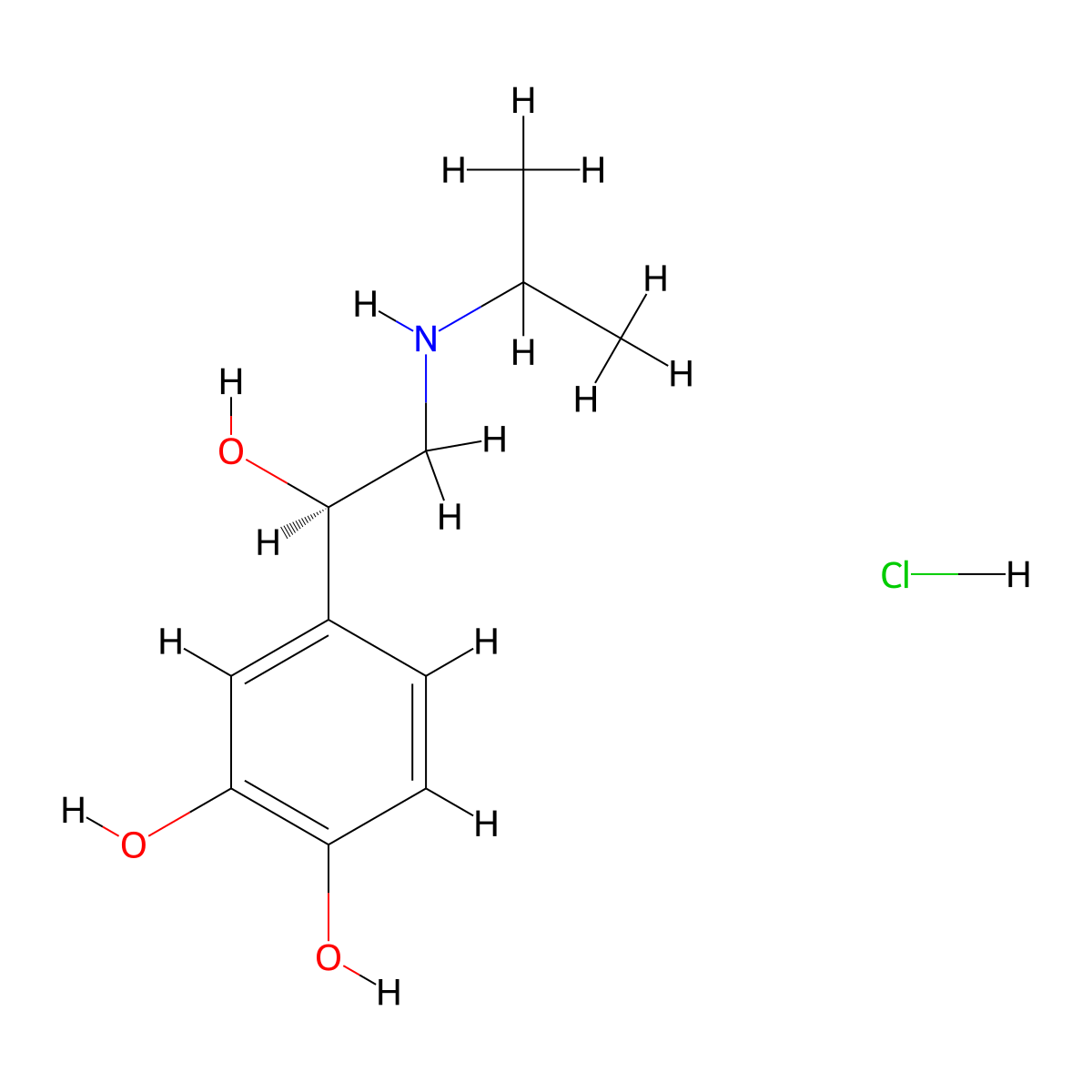 Levisoprenaline hydrochloride molecular structure, CAS 5984-95-2