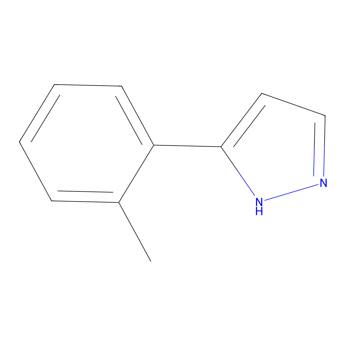 3-(2-Methylphenyl)-1H-pyrazole molecular structure, CAS 59843-49-1