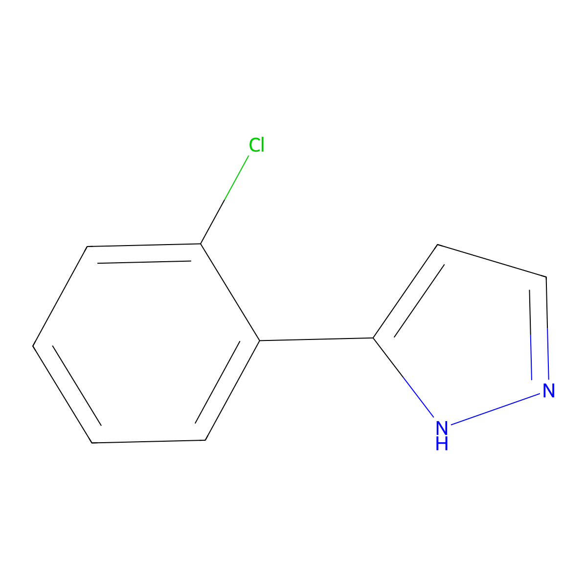 3-(2-Chlorophenyl)-1H-Pyrazole molecular structure, CAS 59843-55-9