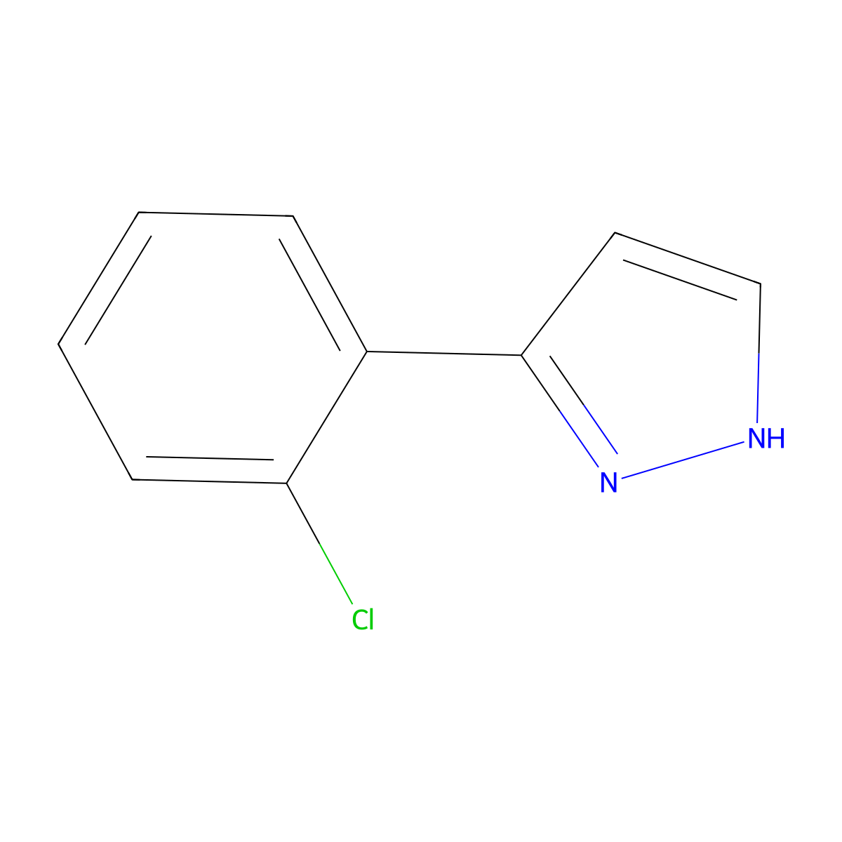 3-(2-Chlorophenyl)-1H-Pyrazole molecular structure, CAS 59843-55-9