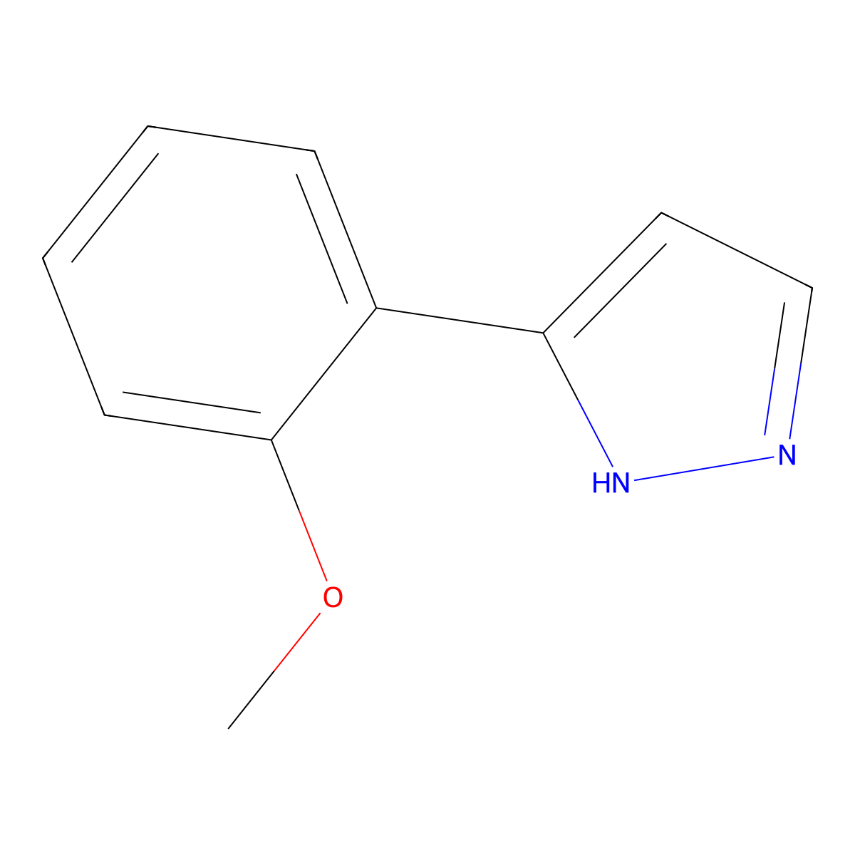 3-(2-Methoxyphenyl)-1H-pyrazole molecular structure, CAS 59843-63-9