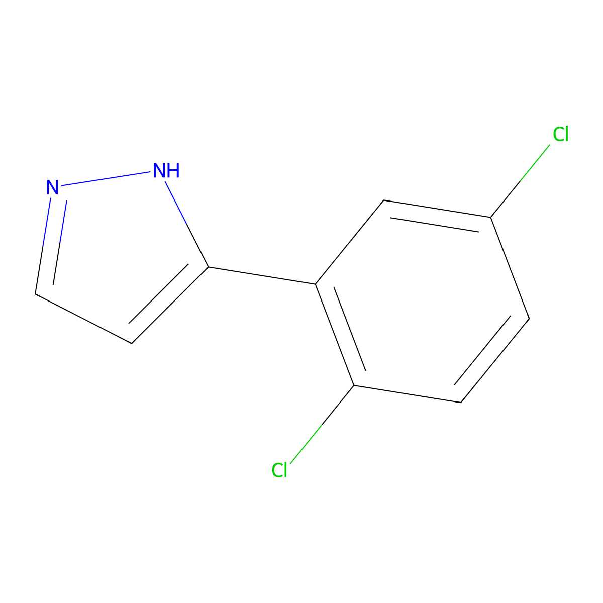 3-(2,5-dichlorophenyl)-1H-pyrazole molecular structure, CAS 59843-71-9