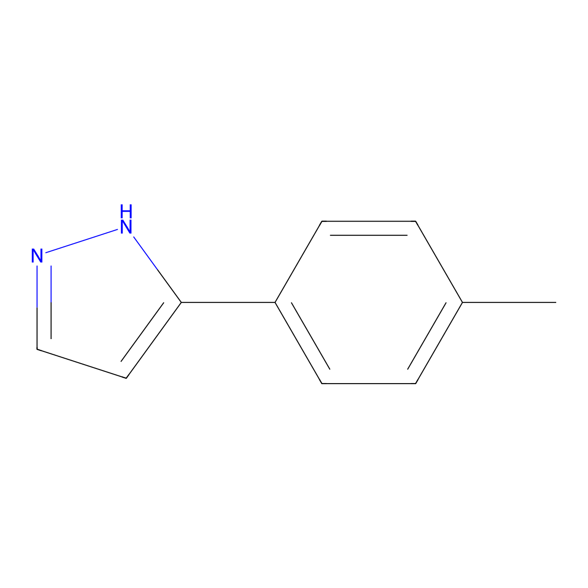 5-(4-methylphenyl)-1H-pyrazole molecular structure, CAS 59843-75-3