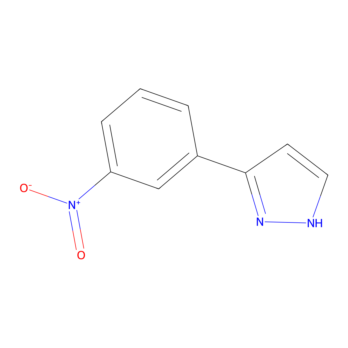 3-(3-nitrophenyl)-1H-pyrazole molecular structure, CAS 59843-77-5