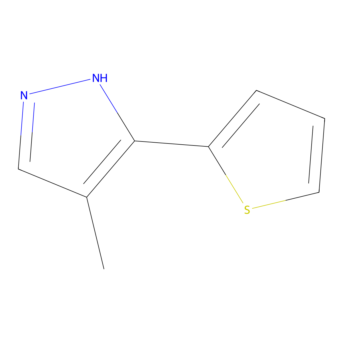 4-Methyl-3-(2-Thienyl)-1H-Pyrazole molecular structure, CAS 59843-89-9