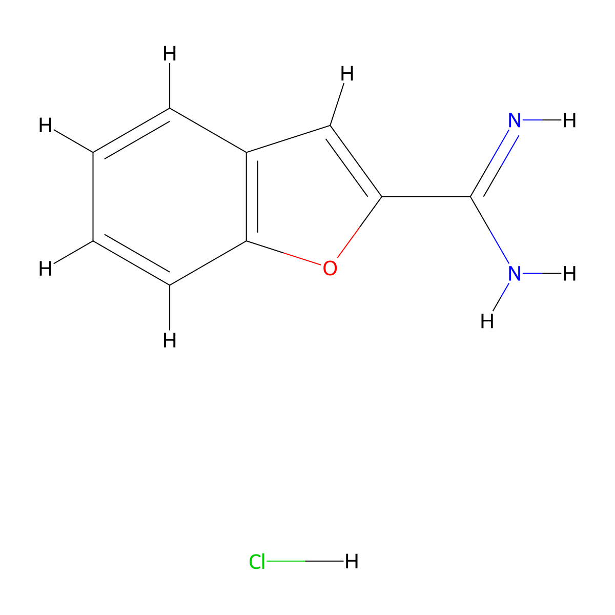 1-Benzofuran-2-carboximidamide hydrochloride molecular structure, CAS 59847-86-8