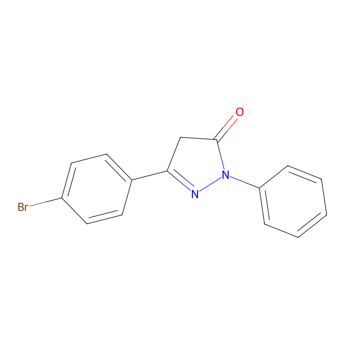 5-(4-Bromophenyl)-2-phenyl-2,4-dihydro-3H-pyrazol-3-one molecular structure, CAS 59848-48-5