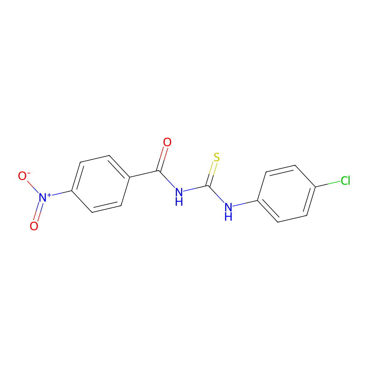 N-[(4-chlorophenyl)carbamothioyl]-4-nitrobenzamide molecular structure, CAS 59849-30-8