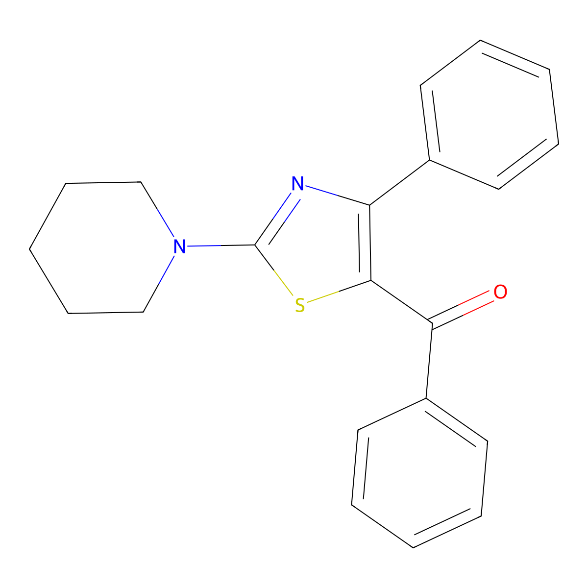 1-(5-Benzoyl-4-phenyl-1,3-thiazol-2-yl)piperidine molecular structure, CAS 59849-35-3