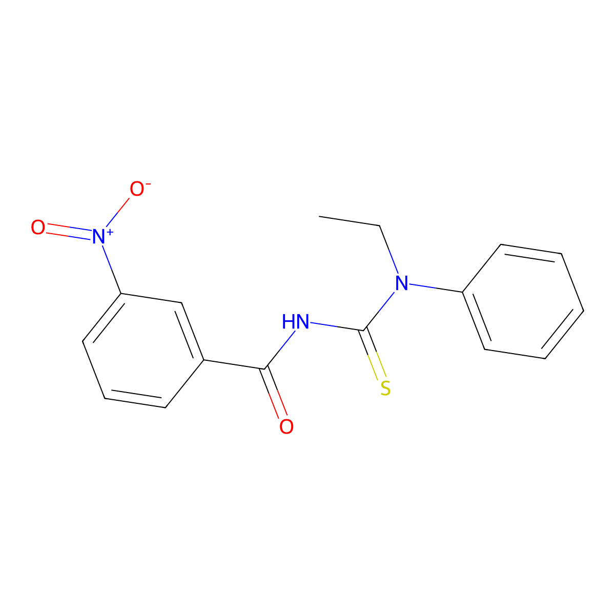 N-[ethyl(phenyl)carbamothioyl]-3-nitrobenzamide molecular structure, CAS 59849-42-2