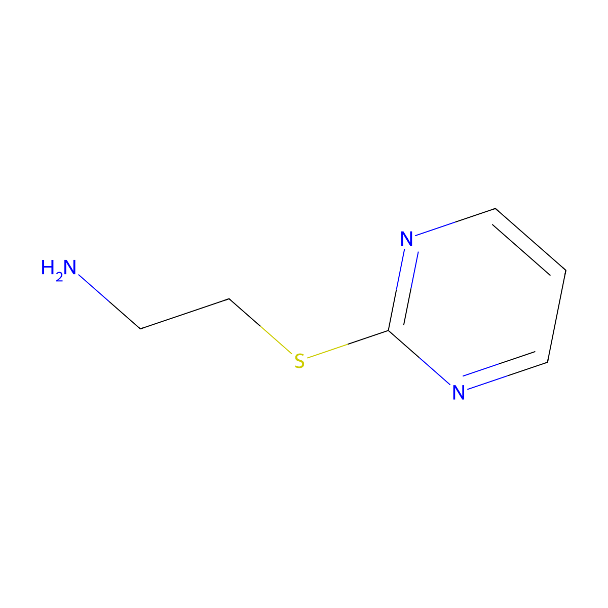 2-(Pyrimidin-2-ylsulfanyl)ethan-1-amine molecular structure, CAS 59849-50-2