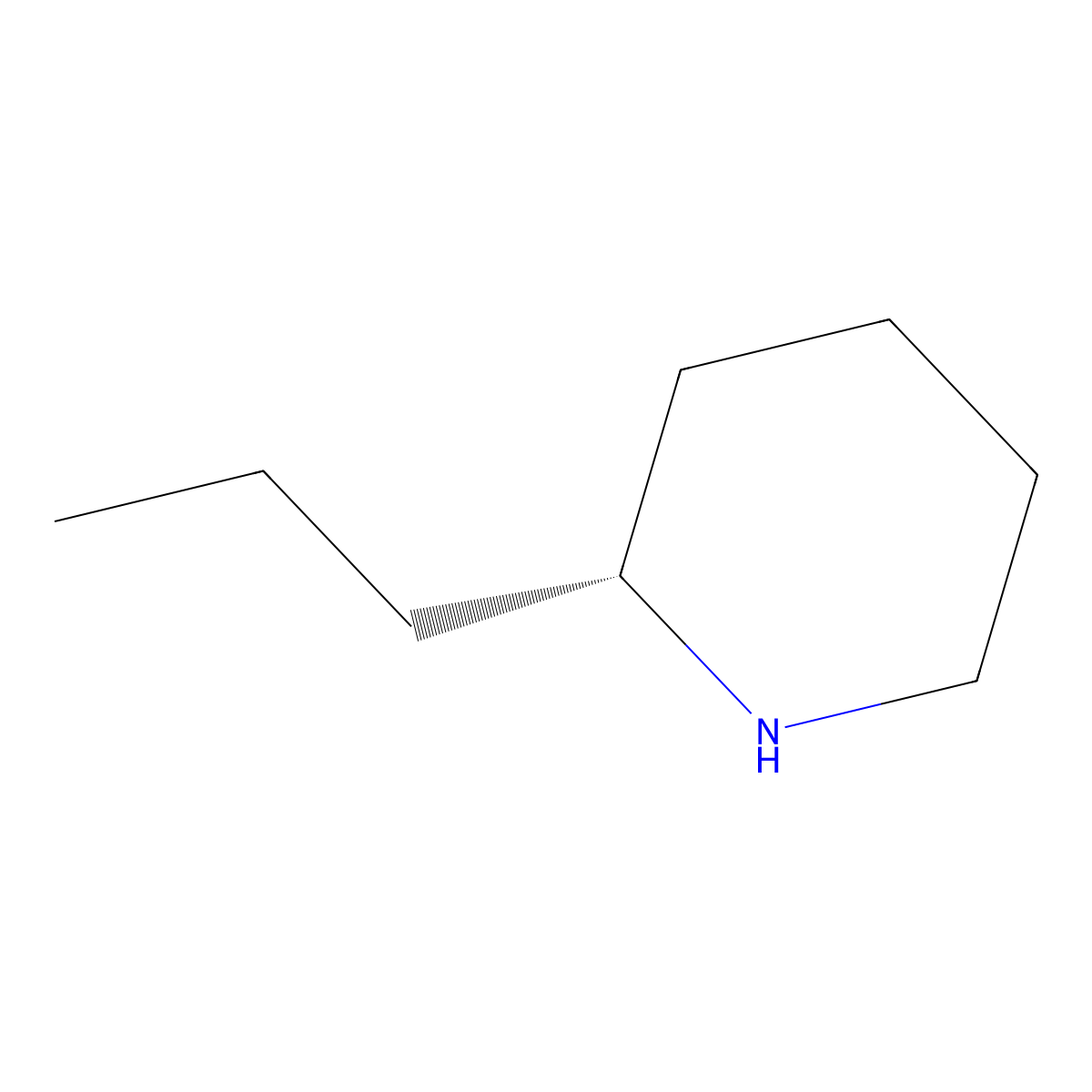 (2R)-2-Propylpiperidine molecular structure, CAS 5985-99-9