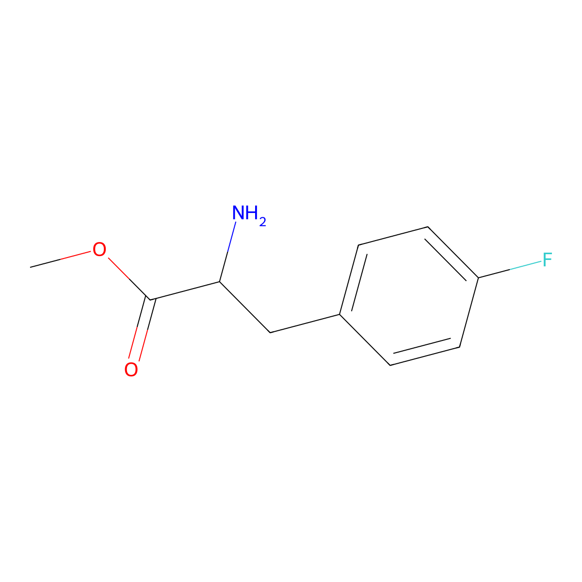 Methyl 2-amino-3-(4-fluorophenyl)propanoate molecular structure, CAS 59850-77-0