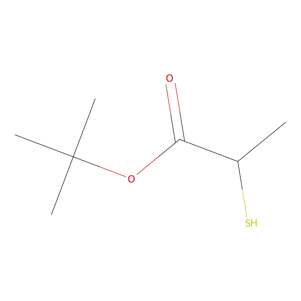 Tert-butyl 2-sulfanylpropanoate molecular structure, CAS 59854-13-6
