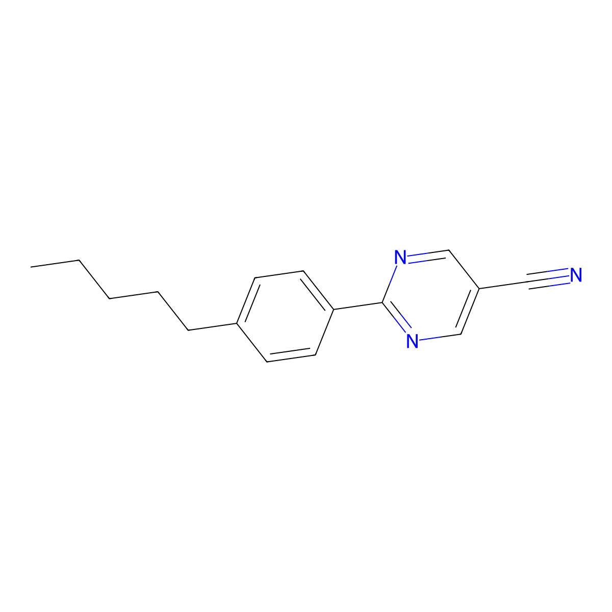 2-(4-Pentylphenyl)pyrimidine-5-carbonitrile molecular structure, CAS 59855-33-3
