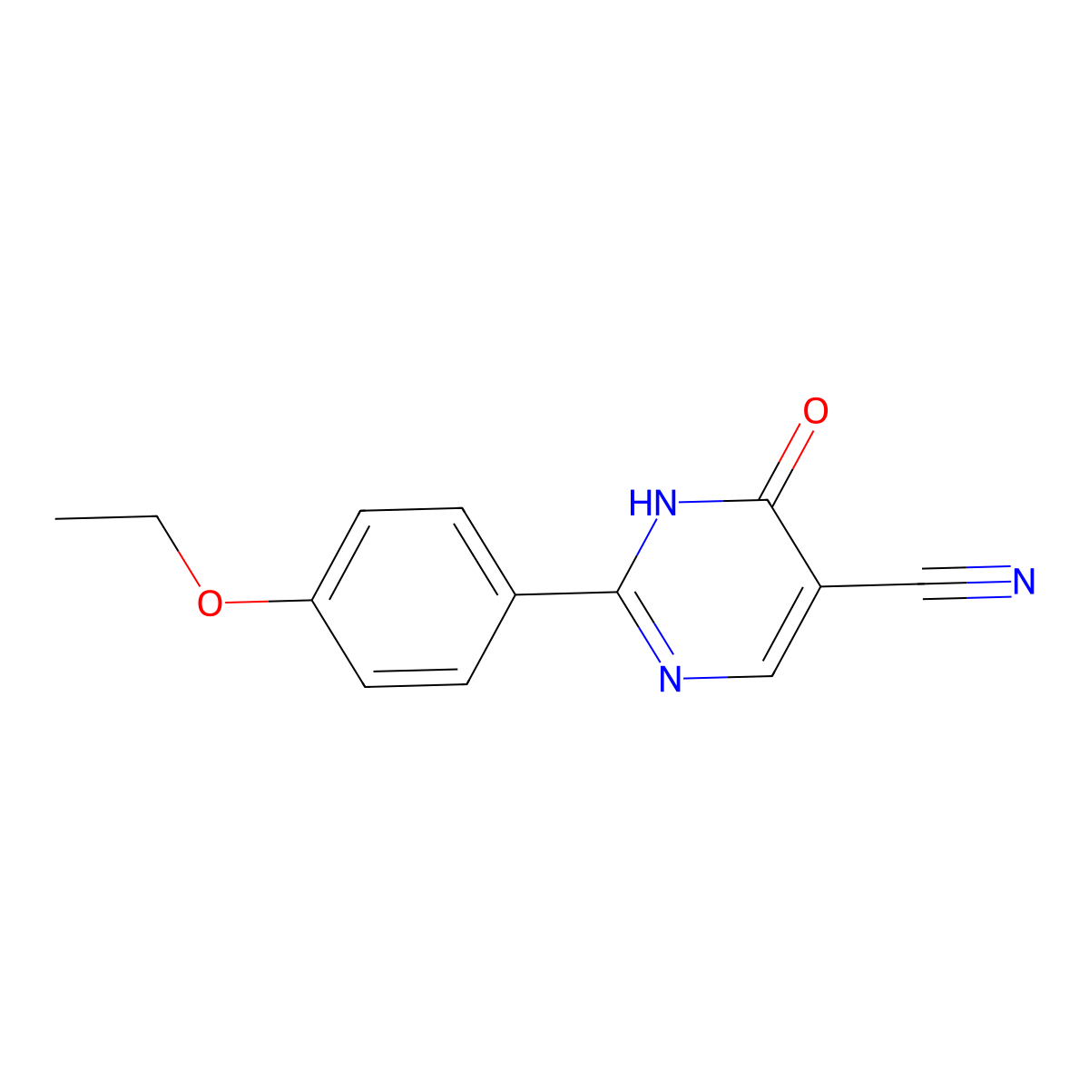 2-(4-Ethoxyphenyl)-6-oxo-1,6-dihydropyrimidine-5-carbonitrile molecular structure, CAS 59855-70-8