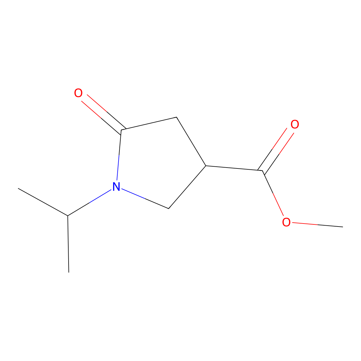 Methyl 5-oxo-1-(propan-2-yl)pyrrolidine-3-carboxylate molecular structure, CAS 59857-84-0