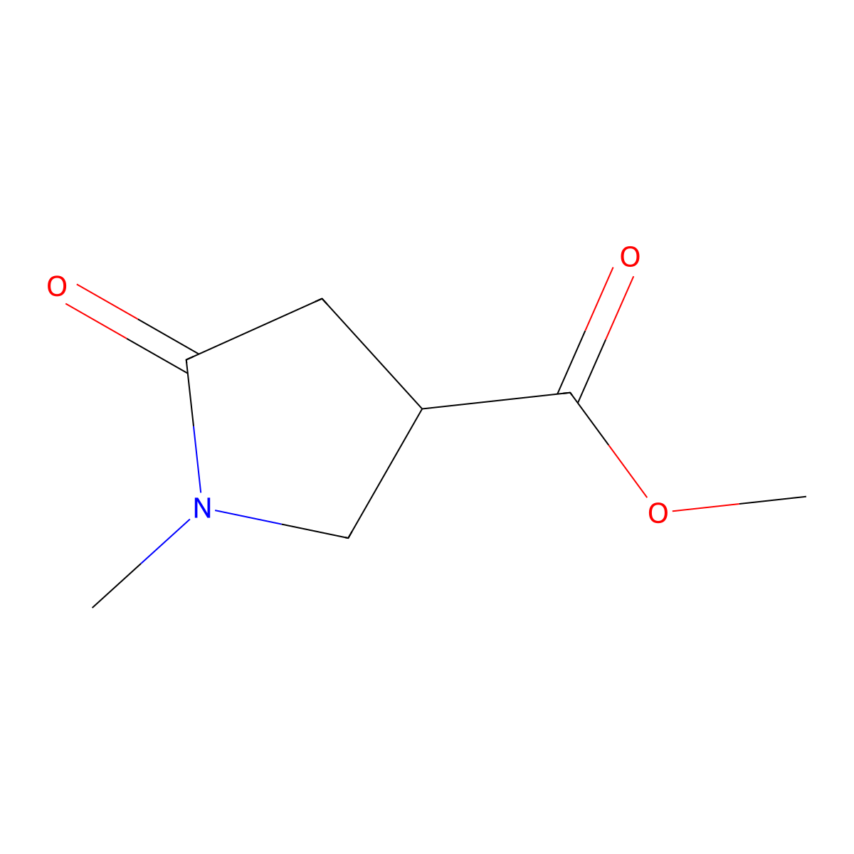 1-Methyl-5-oxo-pyrrolidine-3-carboxylic acid methyl ester molecular structure, CAS 59857-86-2