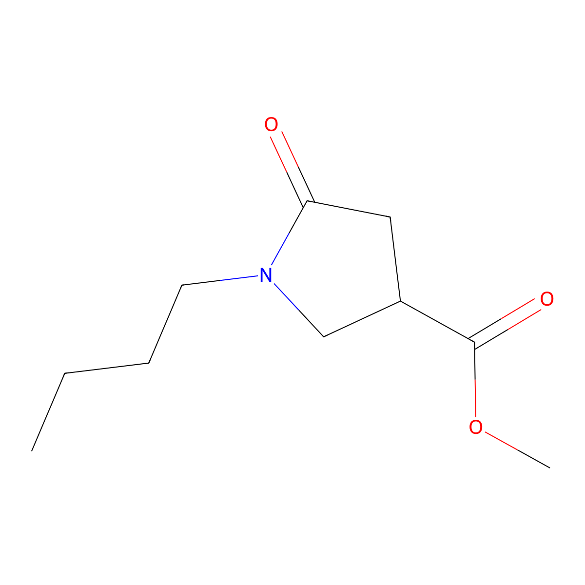 Methyl 1-butyl-5-oxopyrrolidine-3-carboxylate molecular structure, CAS 59857-87-3