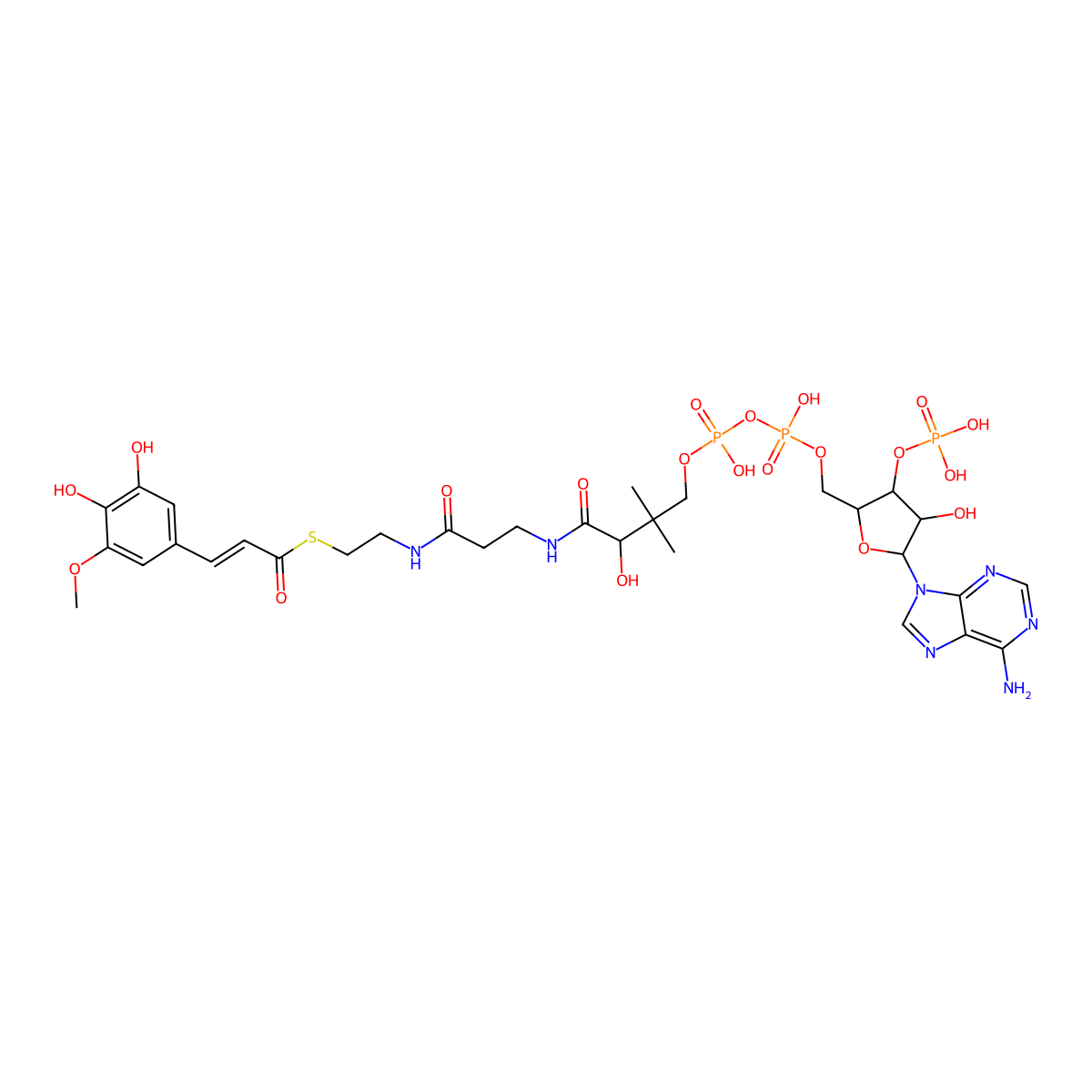 Coenzyme A, S-[3-(3,4-dihydroxy-5-methoxyphenyl)-2-propenoate] molecular structure, CAS 59862-14-5