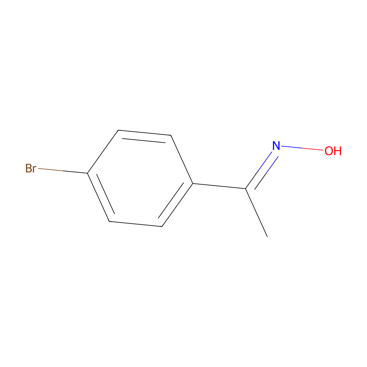 p-Bromoacetophenone oxime, (E)- molecular structure, CAS 59862-55-4