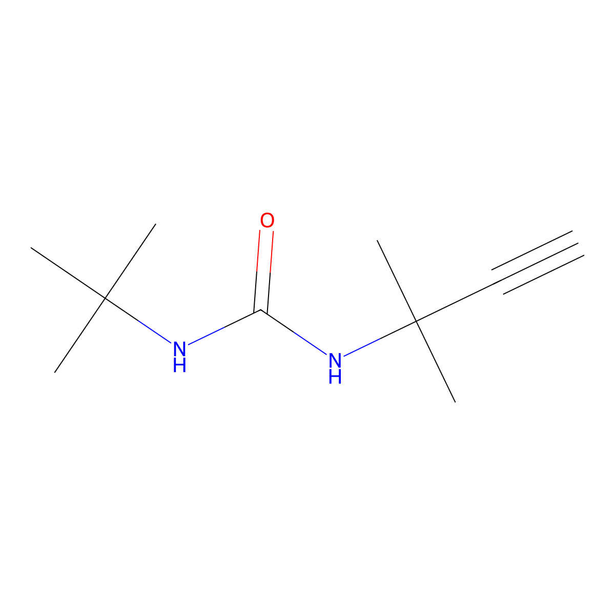 N-tert-Butyl-N'-(2-methylbut-3-yn-2-yl)urea molecular structure, CAS 59863-61-5