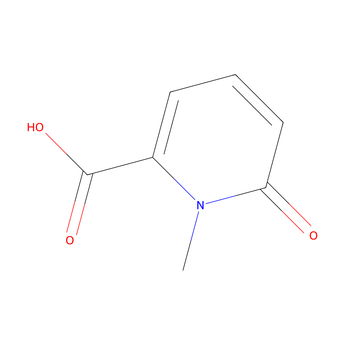 1-Methyl-6-oxo-1,6-dihydropyridine-2-carboxylic acid molecular structure, CAS 59864-31-2