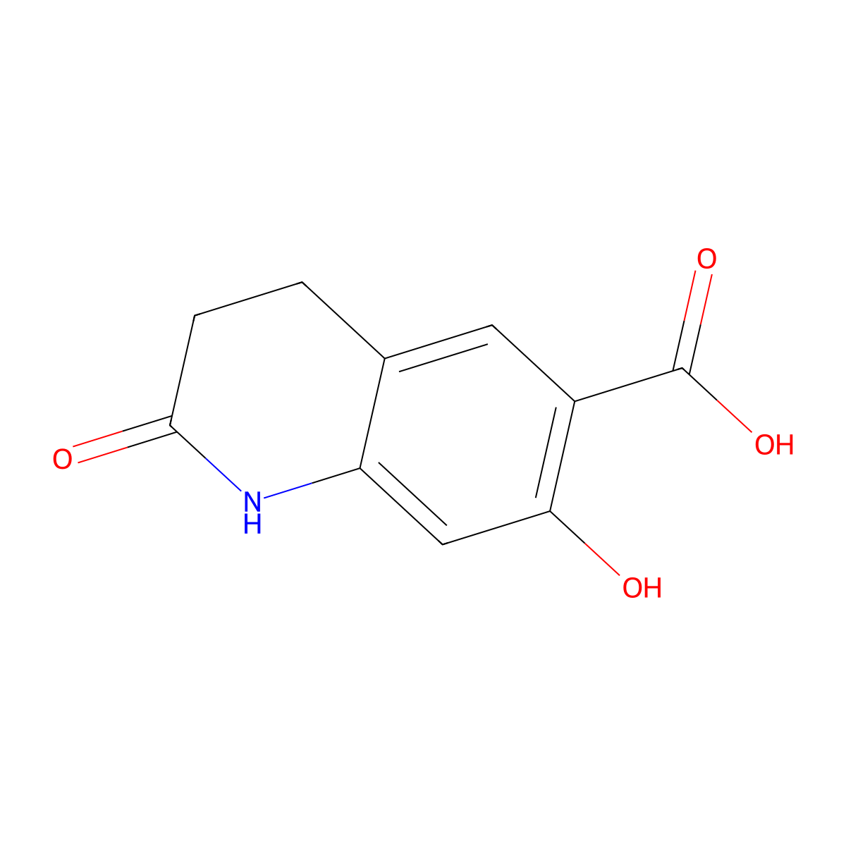 7-Hydroxy-2-oxo-1,2,3,4-tetrahydroquinoline-6-carboxylic acid molecular structure, CAS 59865-02-0