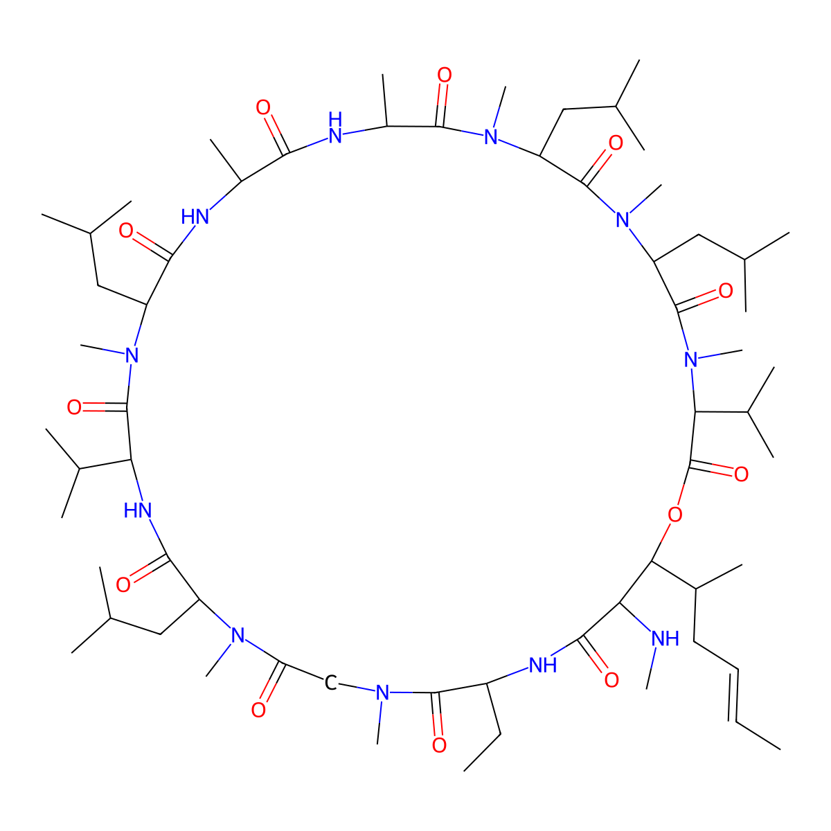 Isocyclosporin A molecular structure, CAS 59865-16-6