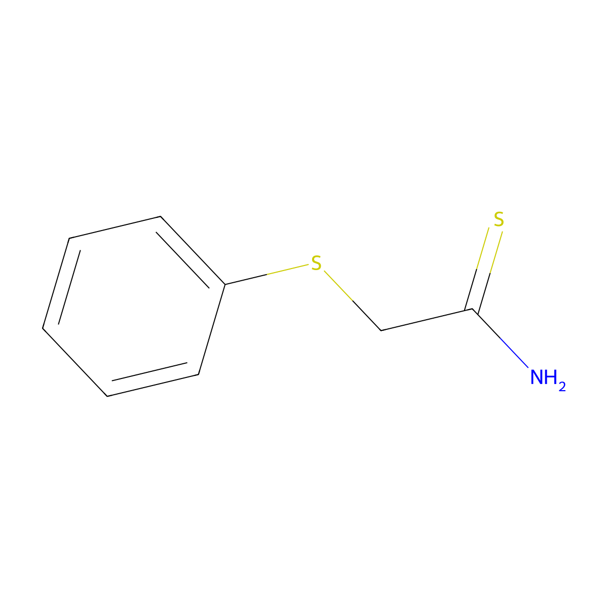2-(Phenylthio)ethanethioamide molecular structure, CAS 59865-82-6