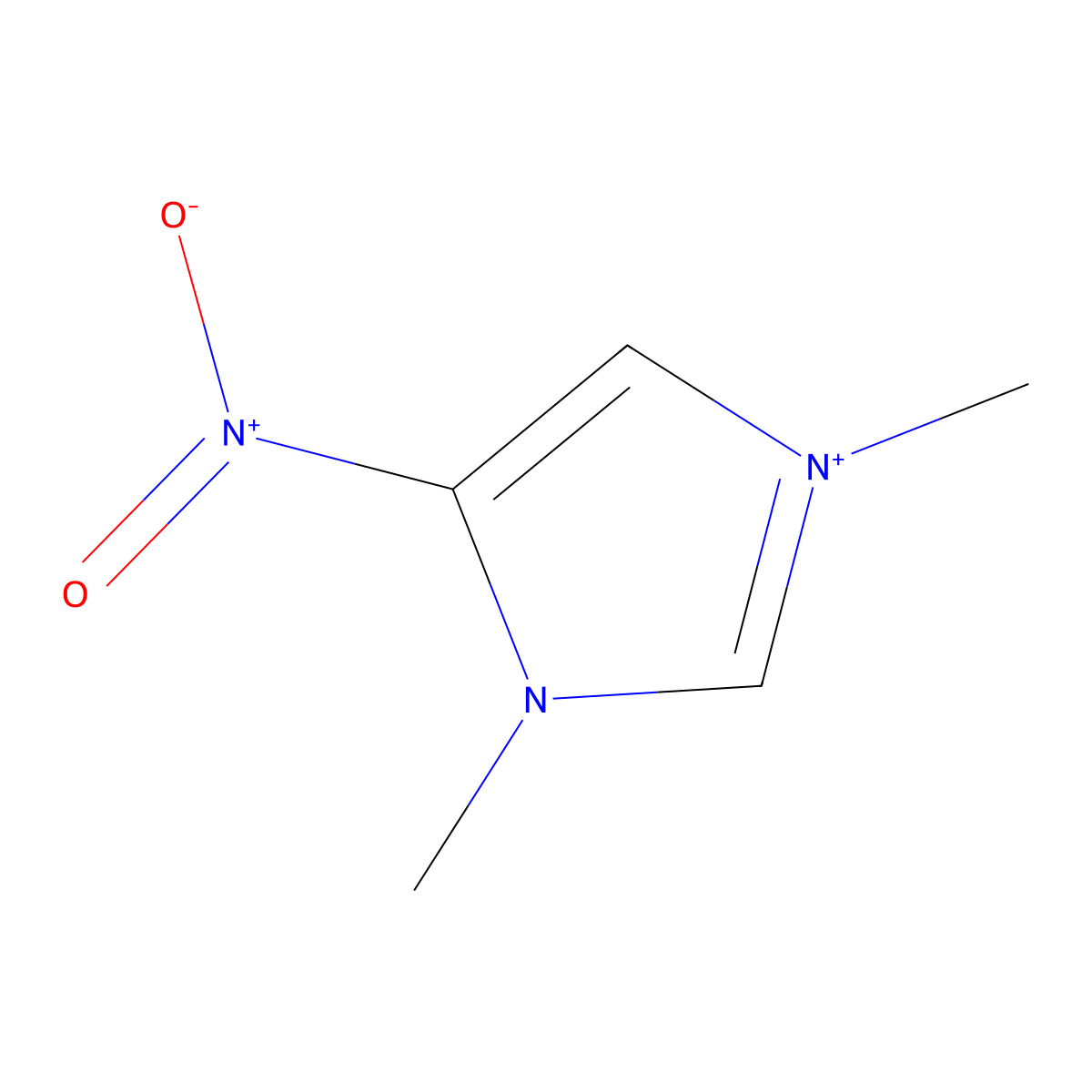 1H-Imidazolium, 1,3-dimethyl-4-nitro- molecular structure, CAS 59866-18-1