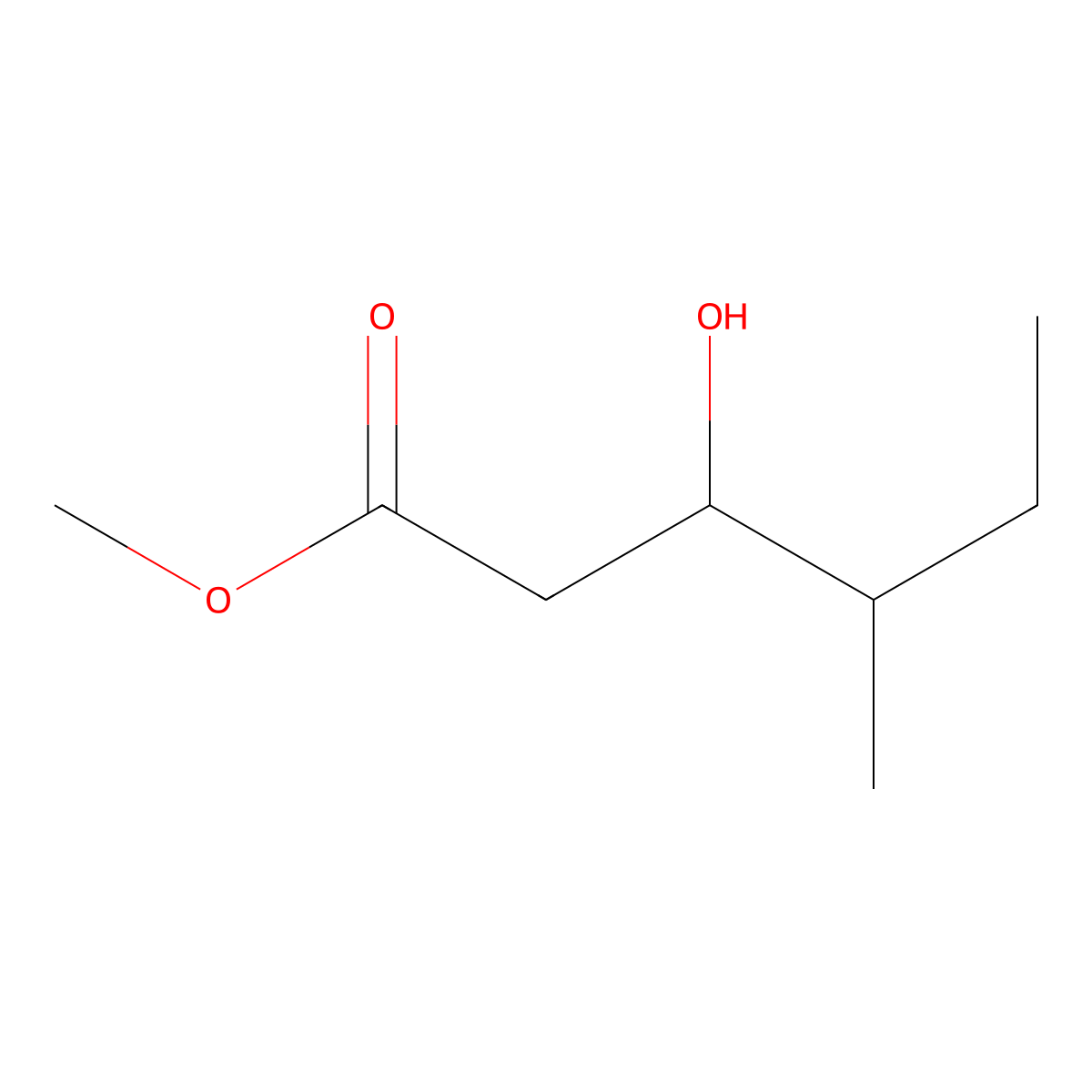 Methyl 3-hydroxy-4-methylhexanoate molecular structure, CAS 59866-92-1