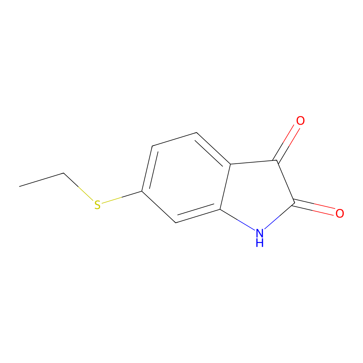 6-(ethylsulfanyl)-2,3-dihydro-1H-indole-2,3-dione molecular structure, CAS 59868-38-1