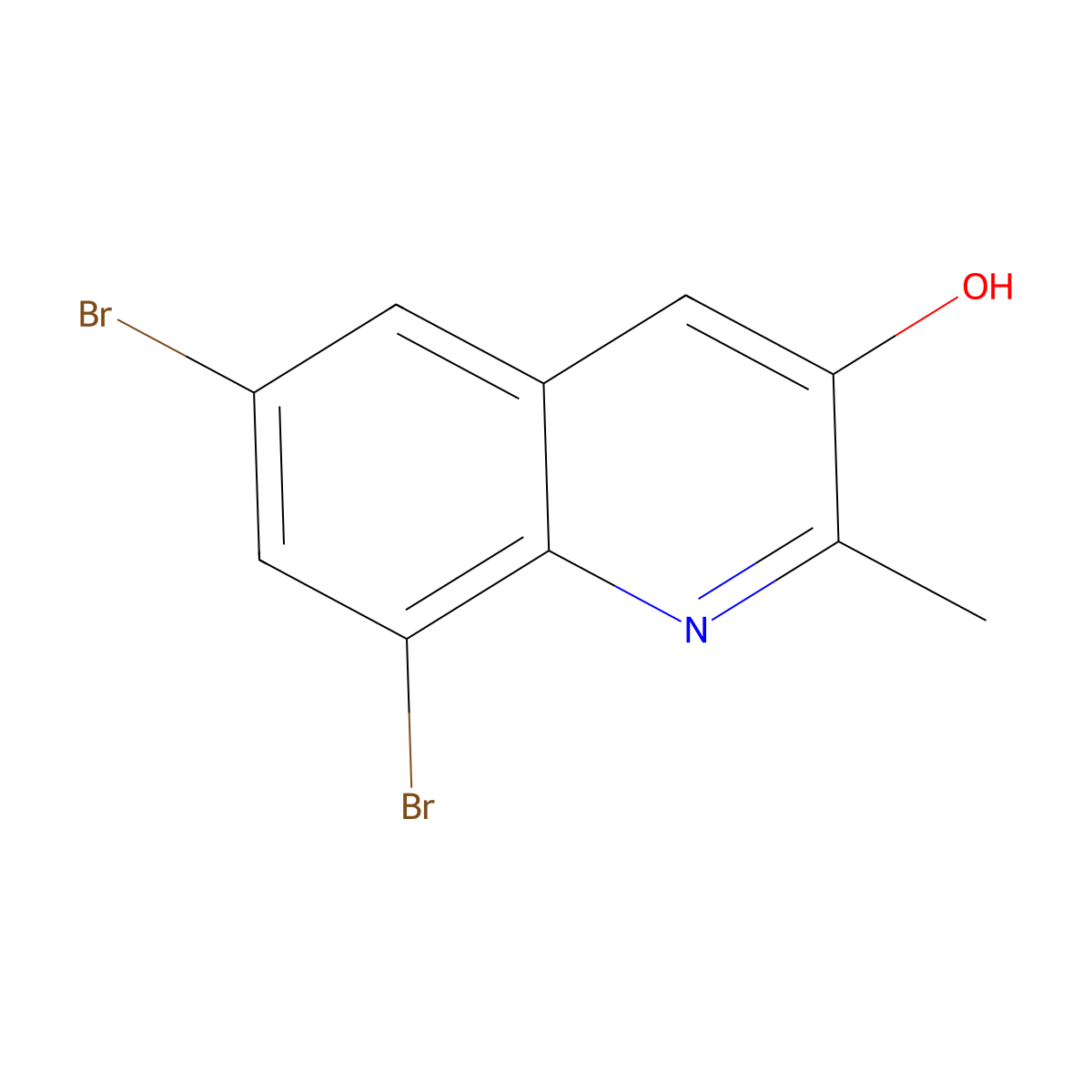 6,8-Dibromo-2-methylquinolin-3-ol molecular structure, CAS 59869-01-1