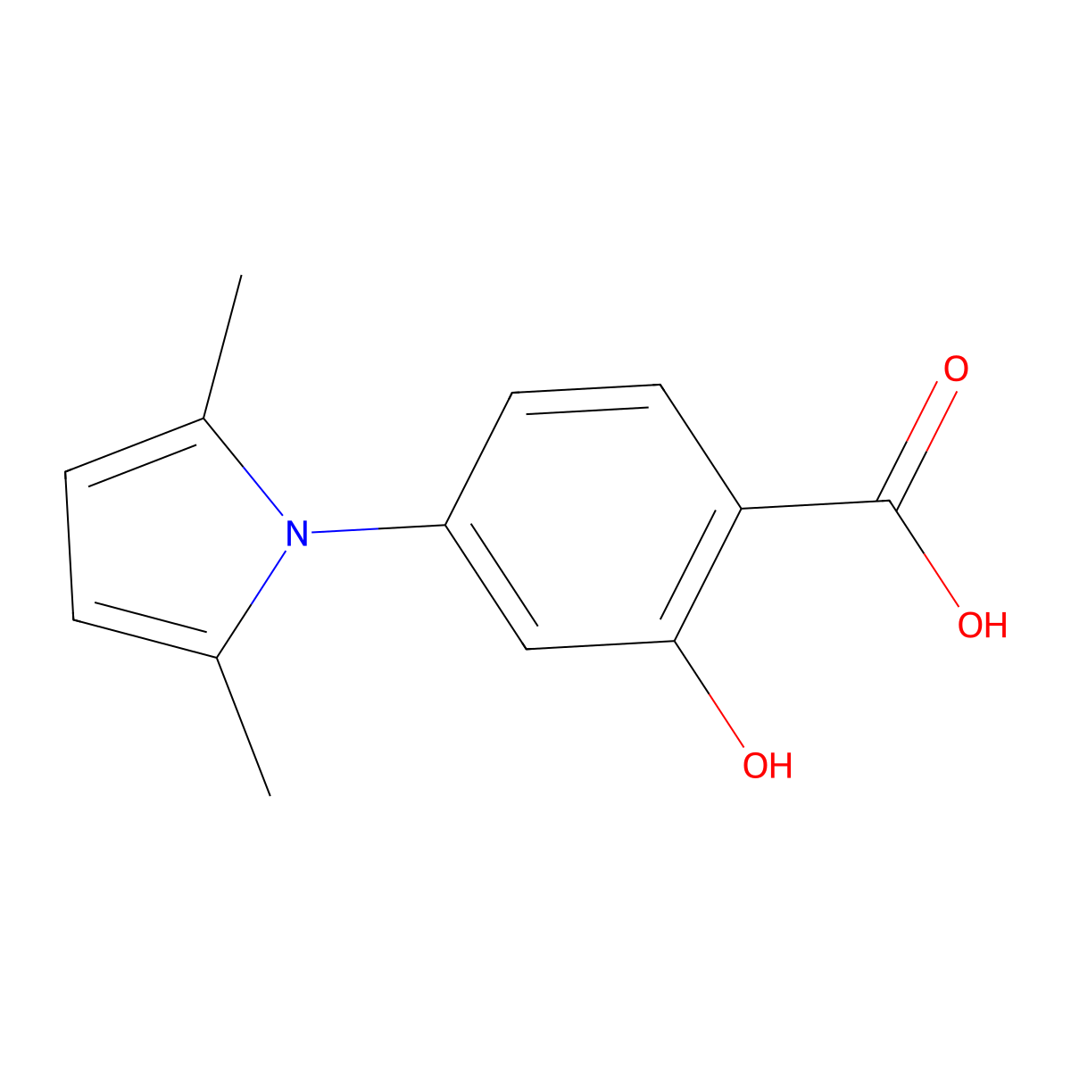 4-(2,5-dimethyl-1H-pyrrol-1-yl)-2-hydroxybenzoic acid molecular structure, CAS 5987-00-8