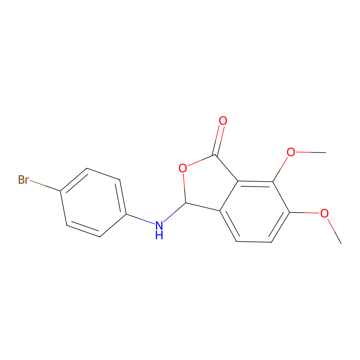 3-(4-Bromoanilino)-6,7-dimethoxy-2-benzofuran-1(3H)-one molecular structure, CAS 5987-32-6
