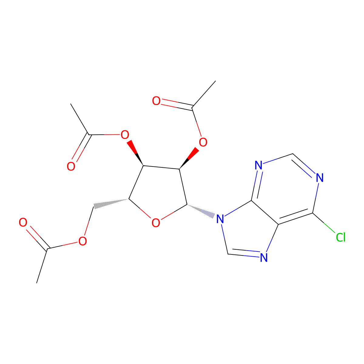 (2R,3R,4R,5R)-2-(Acetoxymethyl)-5-(6-chloro-9H-purin-9-yl)tetrahydrofuran-3,4-diyl diacetate molecular structure, CAS 5987-73-5