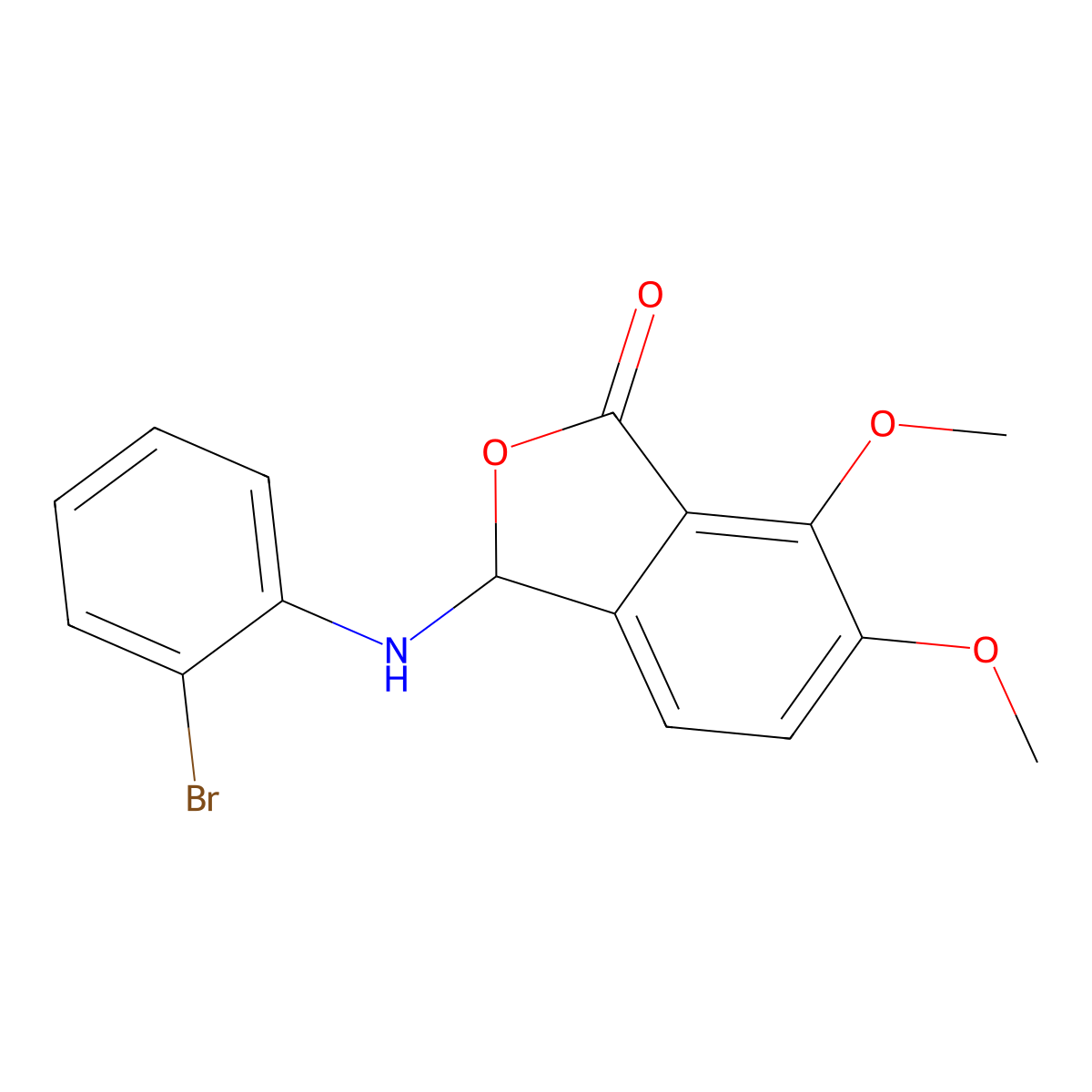 3-(2-Bromoanilino)-6,7-dimethoxy-2-benzofuran-1(3H)-one molecular structure, CAS 5987-99-5