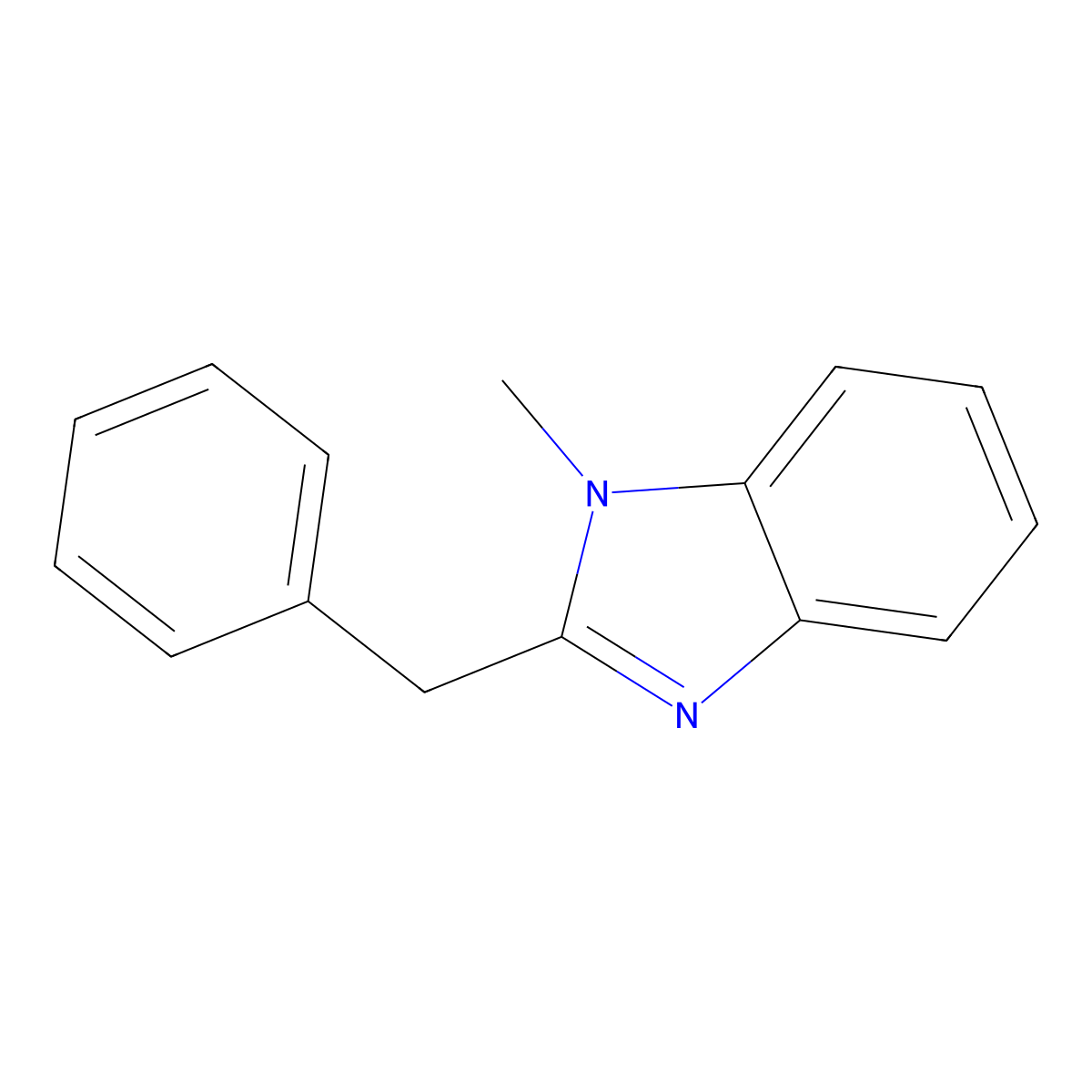 2-Benzyl-1-methylbenzimidazole molecular structure, CAS 59871-40-8