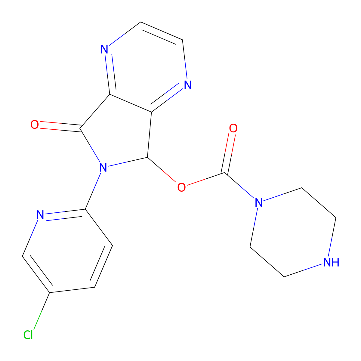 N-Desmethylzopiclone molecular structure, CAS 59878-63-6