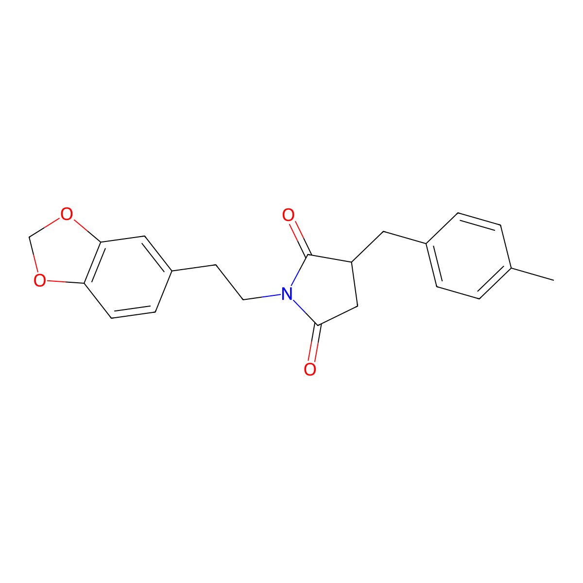 1-[2-(2H-1,3-Benzodioxol-5-yl)ethyl]-3-[(4-methylphenyl)methyl]pyrrolidine-2,5-dione molecular structure, CAS 5988-74-9