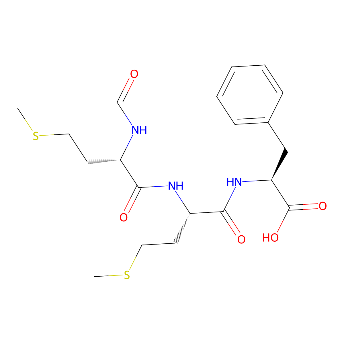 N-Formylmethionyl-methionyl-phenylalanine molecular structure, CAS 59881-05-9