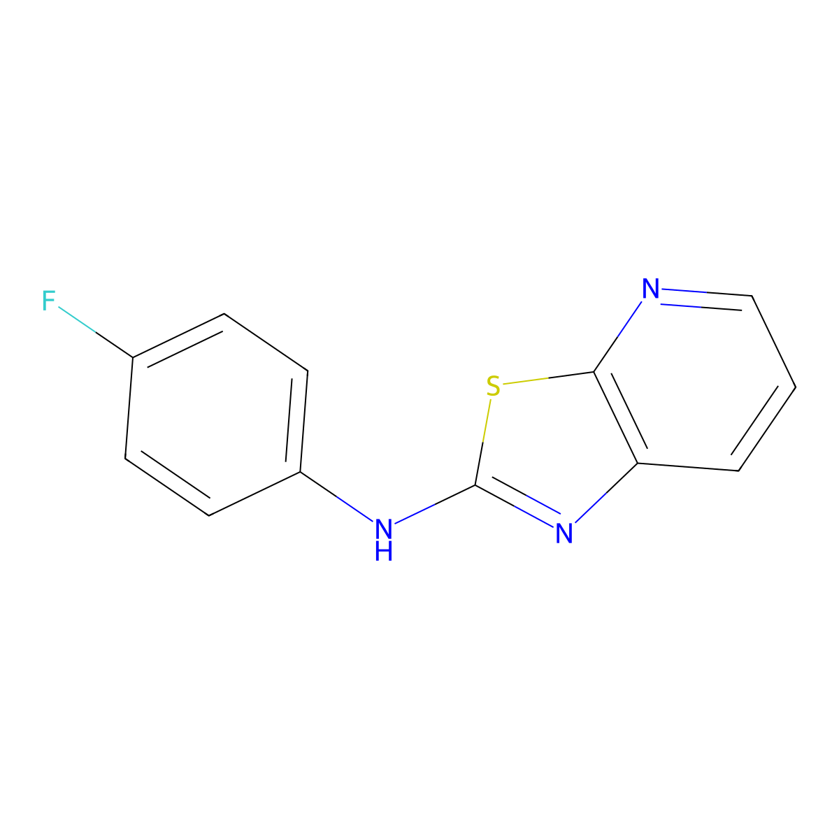 N-(4-fluorophenyl)[1,3]thiazolo[5,4-b]pyridin-2-amine molecular structure, CAS 59888-33-4