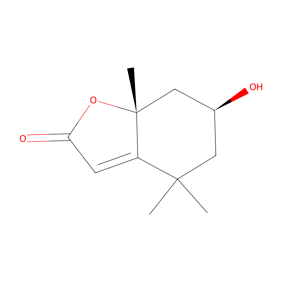 Loliolide molecular structure, CAS 5989-02-6