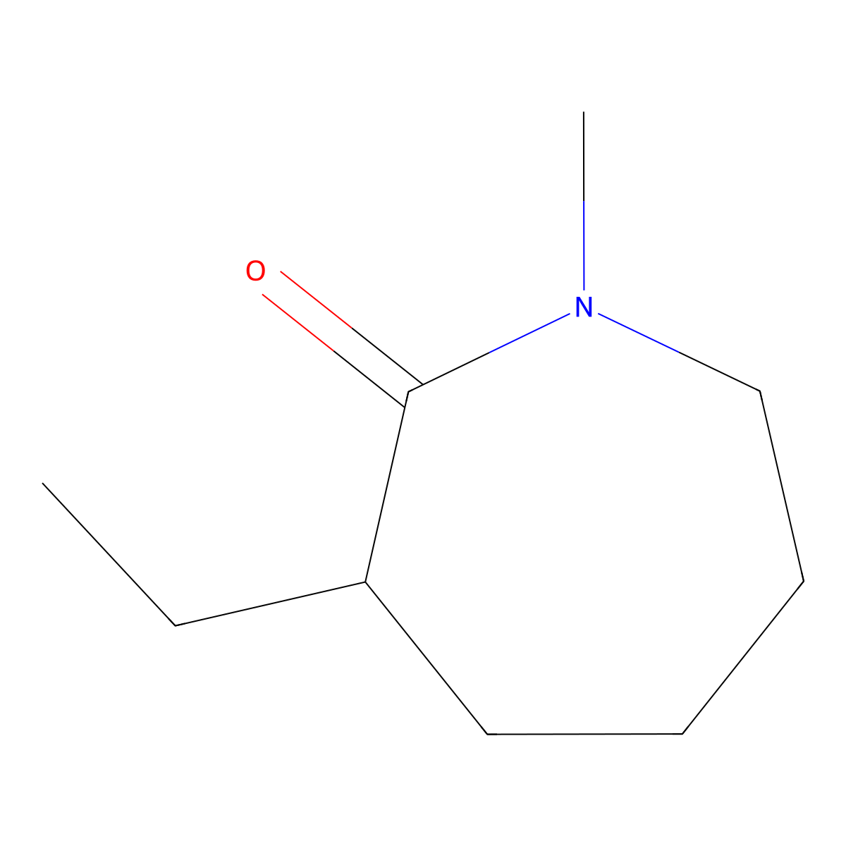 3-Ethylhexahydro-1-methyl-2H-azepin-2-one molecular structure, CAS 59891-41-7