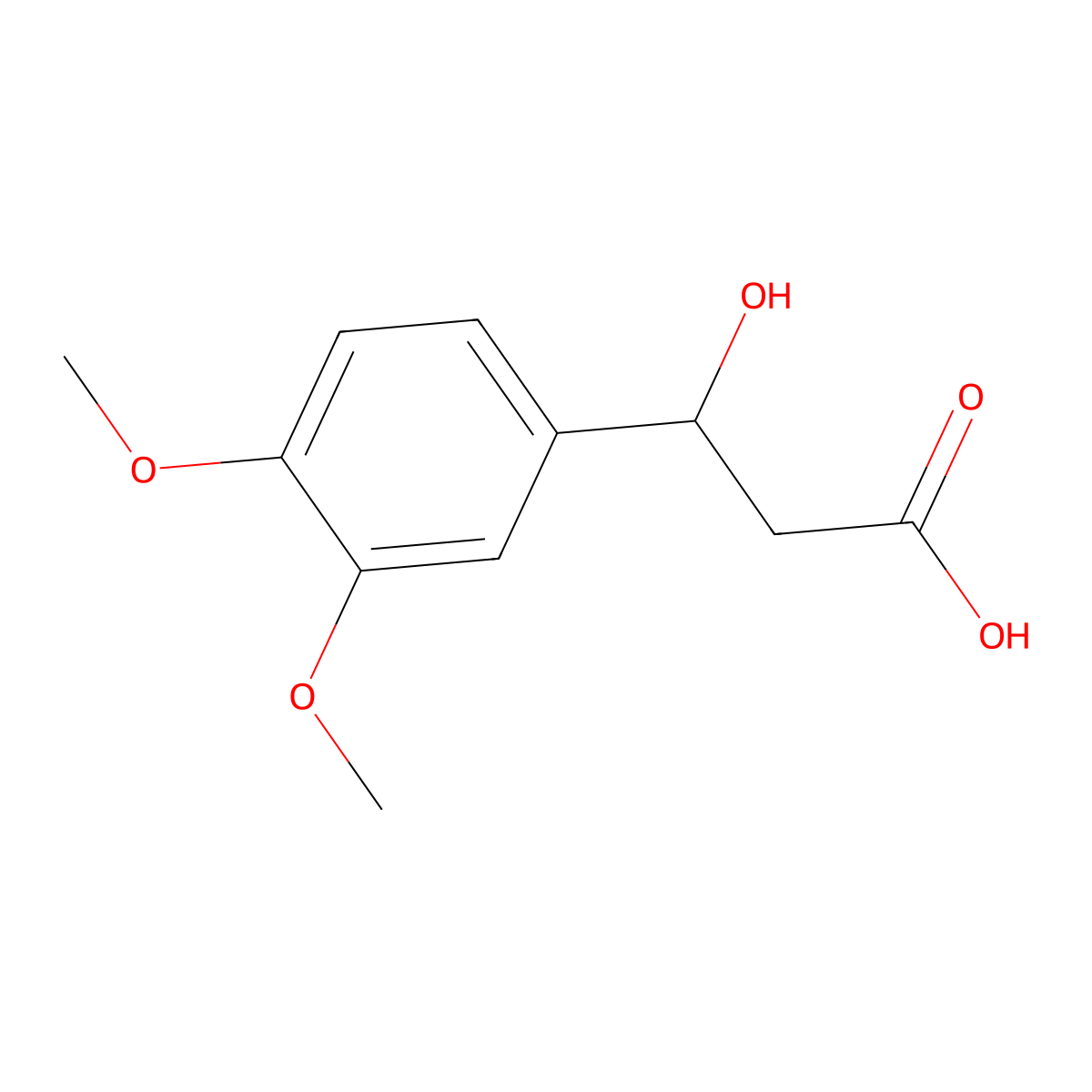 3-(3,4-Dimethoxyphenyl)-3-hydroxypropanoic acid molecular structure, CAS 59893-88-8