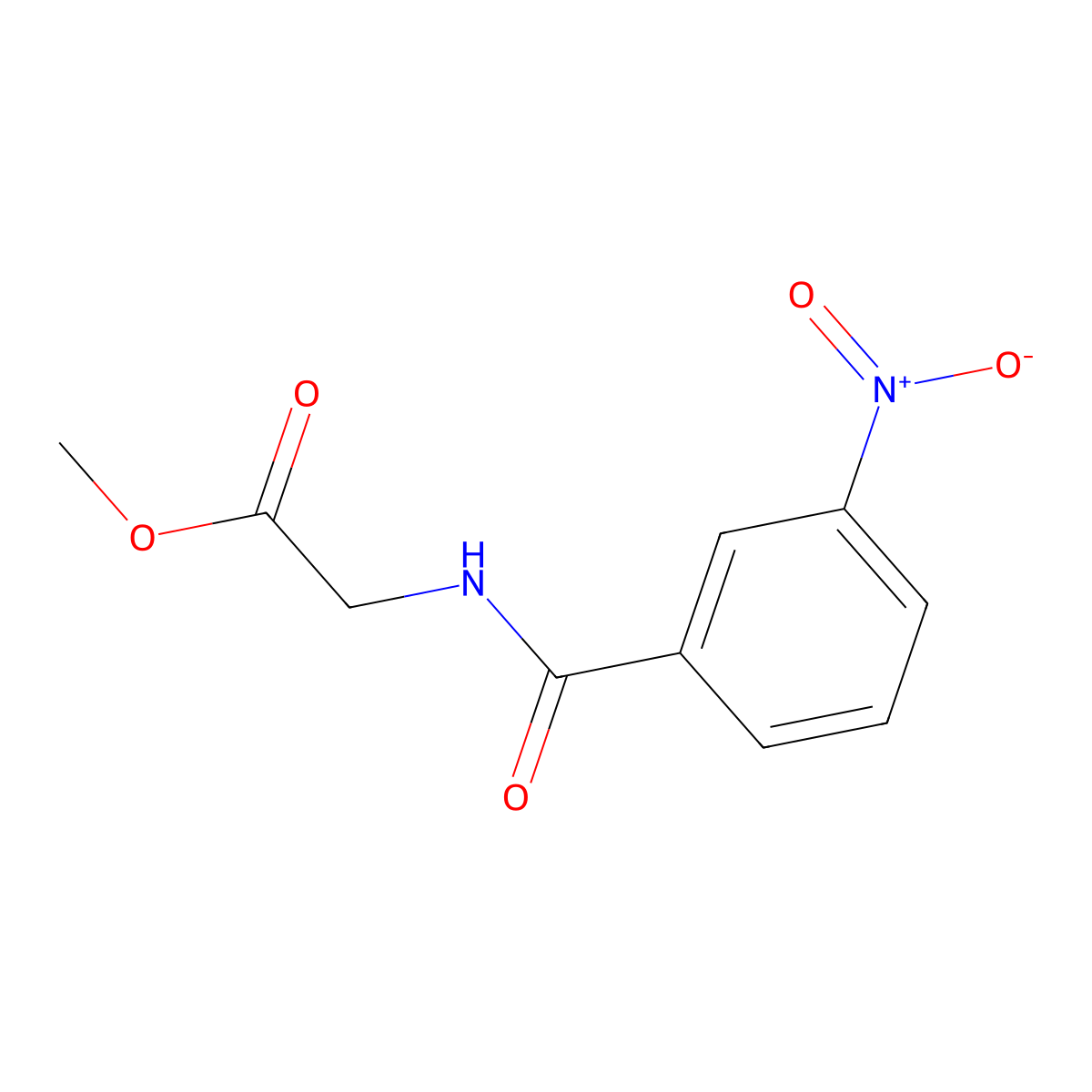 (3-Nitro-benzoylamino)-acetic acid methyl ester molecular structure, CAS 59893-98-0