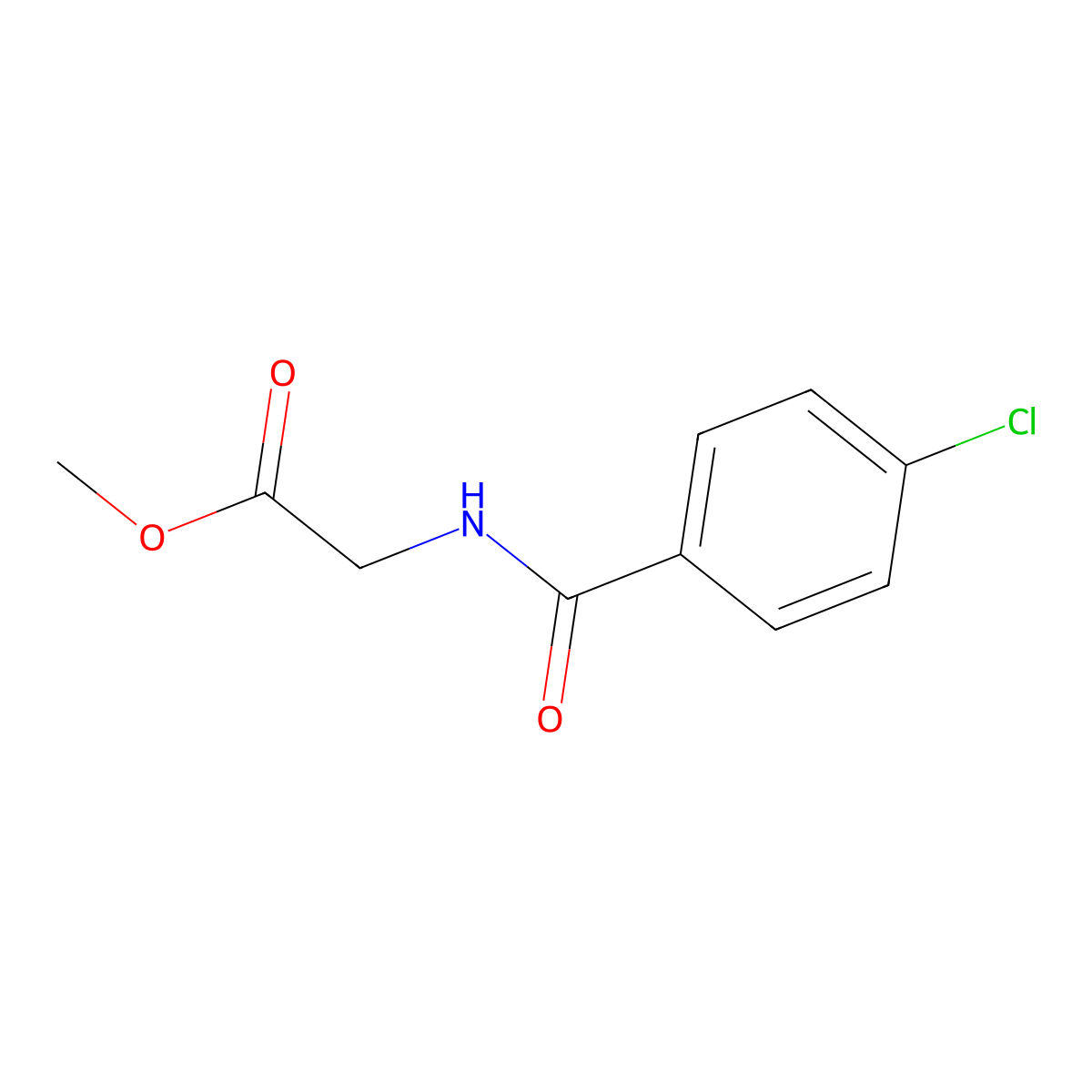 Glycine, N-(4-chlorobenzoyl)-, methyl ester molecular structure, CAS 59893-99-1